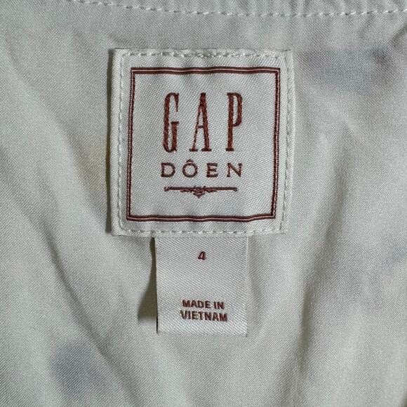 Gap x DOEN Midi Dress Women 4 Cream Floral Feminine Tradwife Cottagecore Peasant - Picture 4 of 13